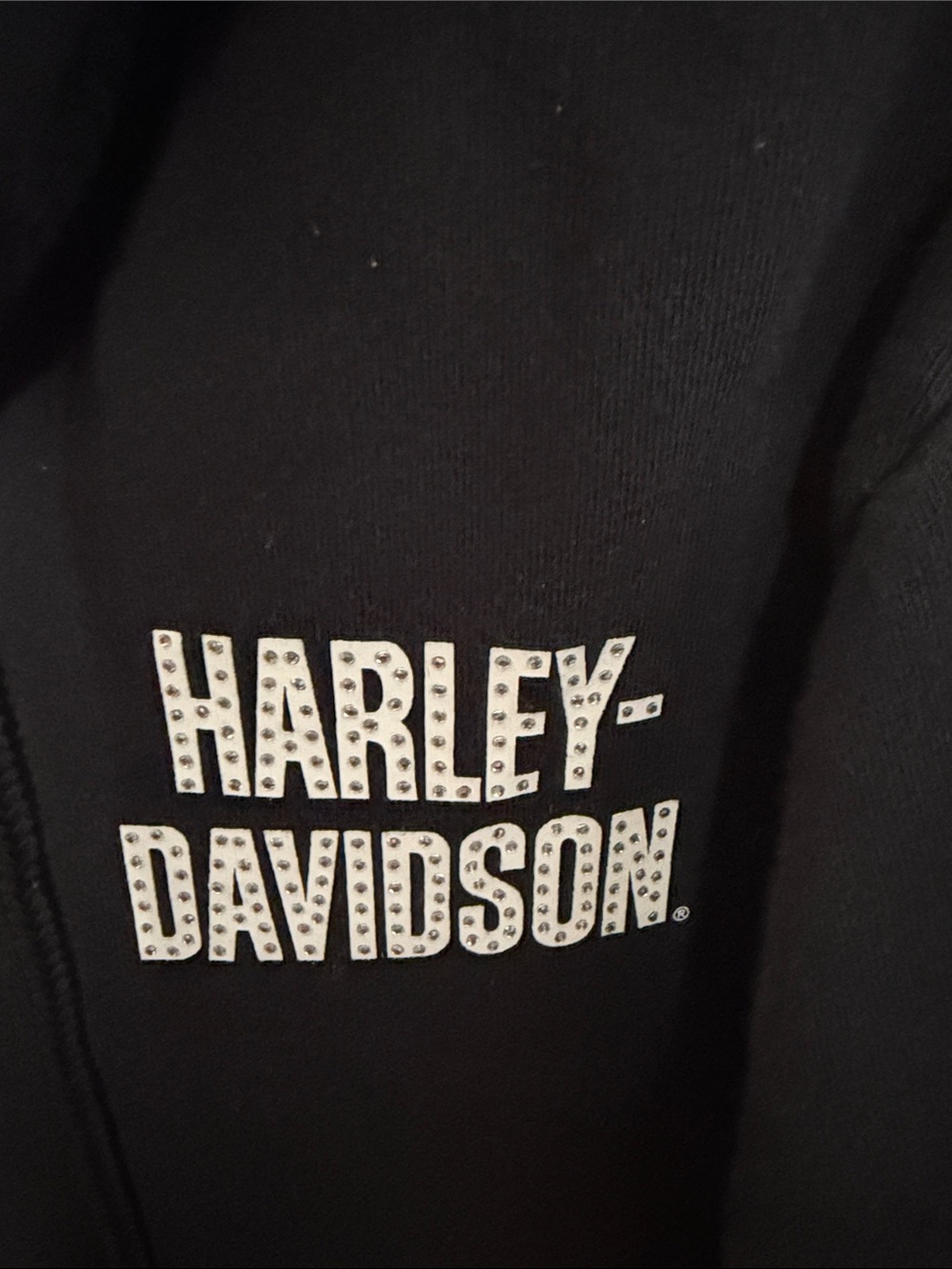 Harley-Davidson Black Zip-Up Hoodie with Orange Stripe - Picture 3 of 9